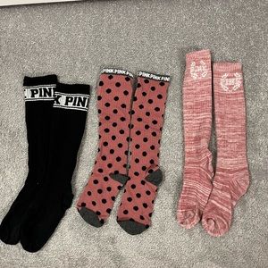 3 Pack of PINK High Socks